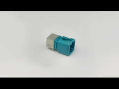 ডান কোণ চতুর্ভুজ মিনি FAKRA সংযোগকারী জেড কোড জল নীল চার পোর্ট